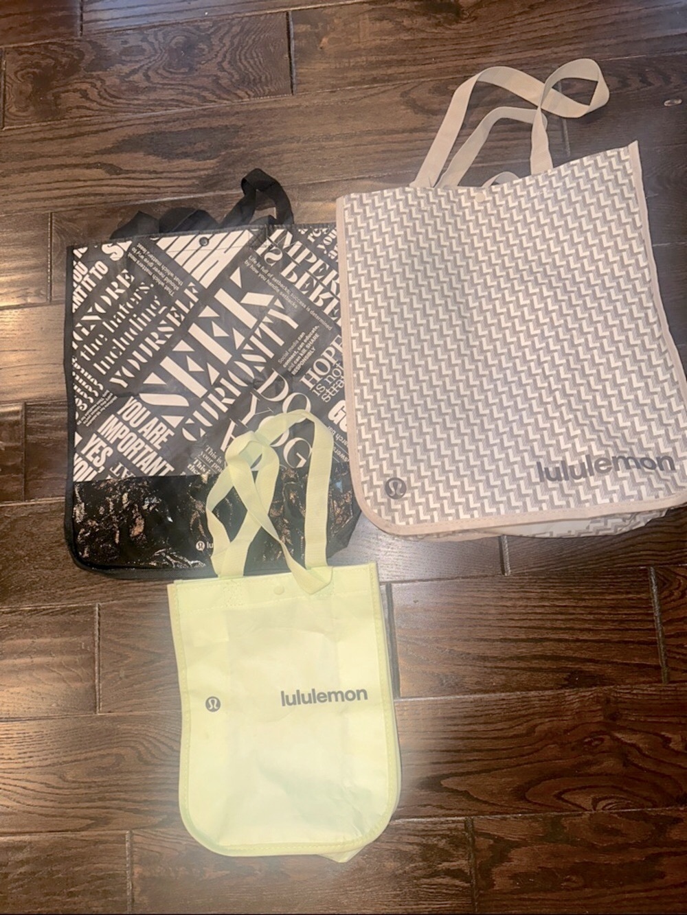 lululemon athletica Tote Trio - Yellow, Black & Cream Patterns